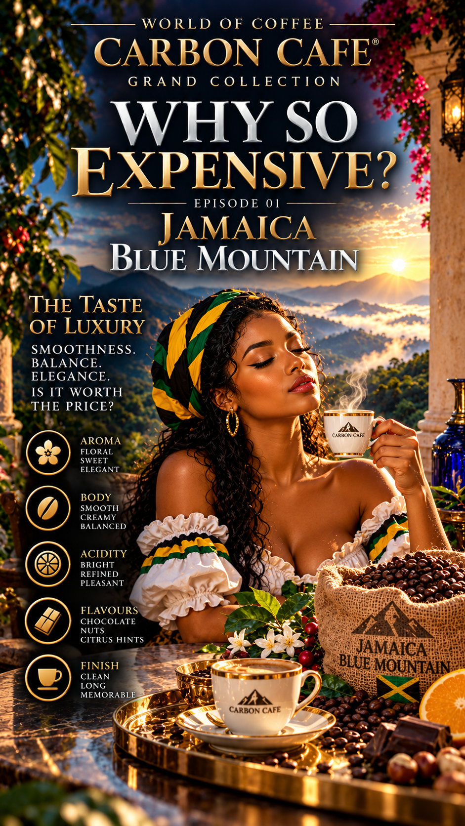 Jamaica Blue Mountain , Finest Coffee in The World. 1 kg/ 1 900 lei (Tva Inclus).Transport Gratuit pe teritoriul Romaniei la 4 kg.
