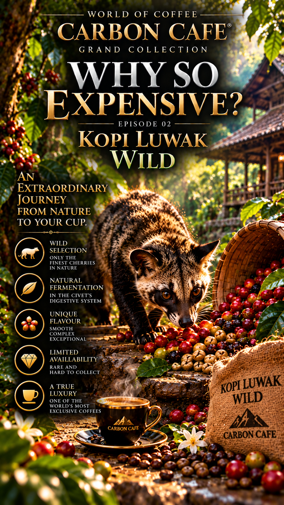Kopi Luwak WILD 300 lei/100 gr (TVA Inclus).In Stoc .