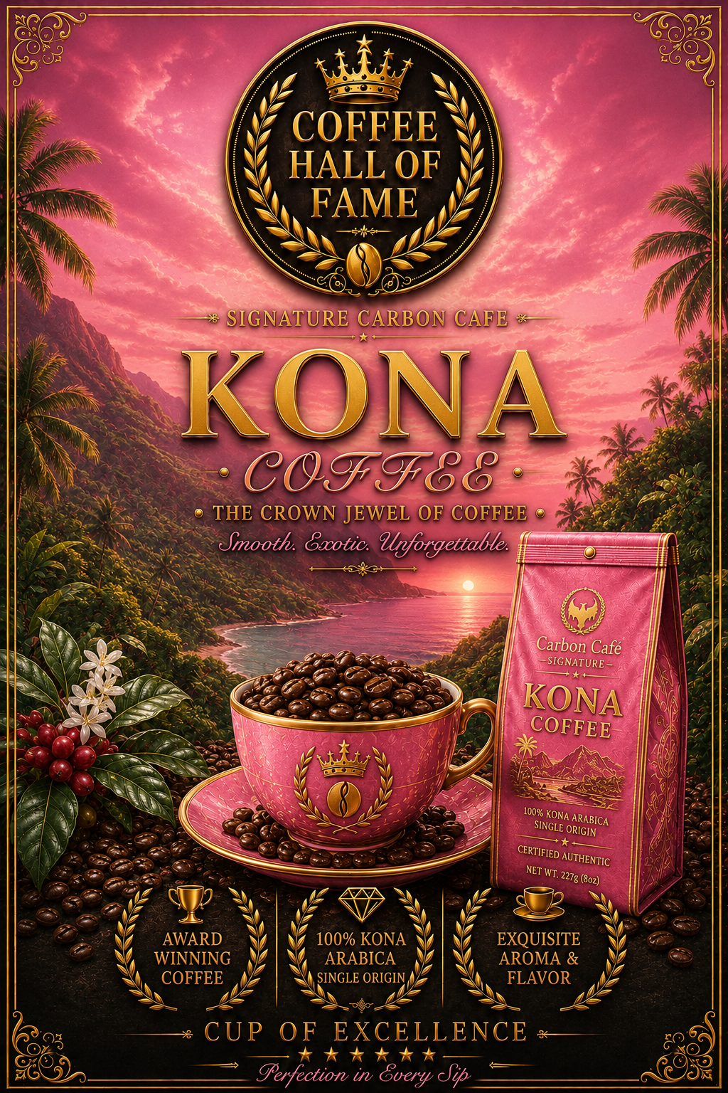 KONA Coffee 1 KG /1 500 lei TVA Inclus).Import USA.Comanda minima 4 kg.Transport gratuit pe teritoriul Romaniei.