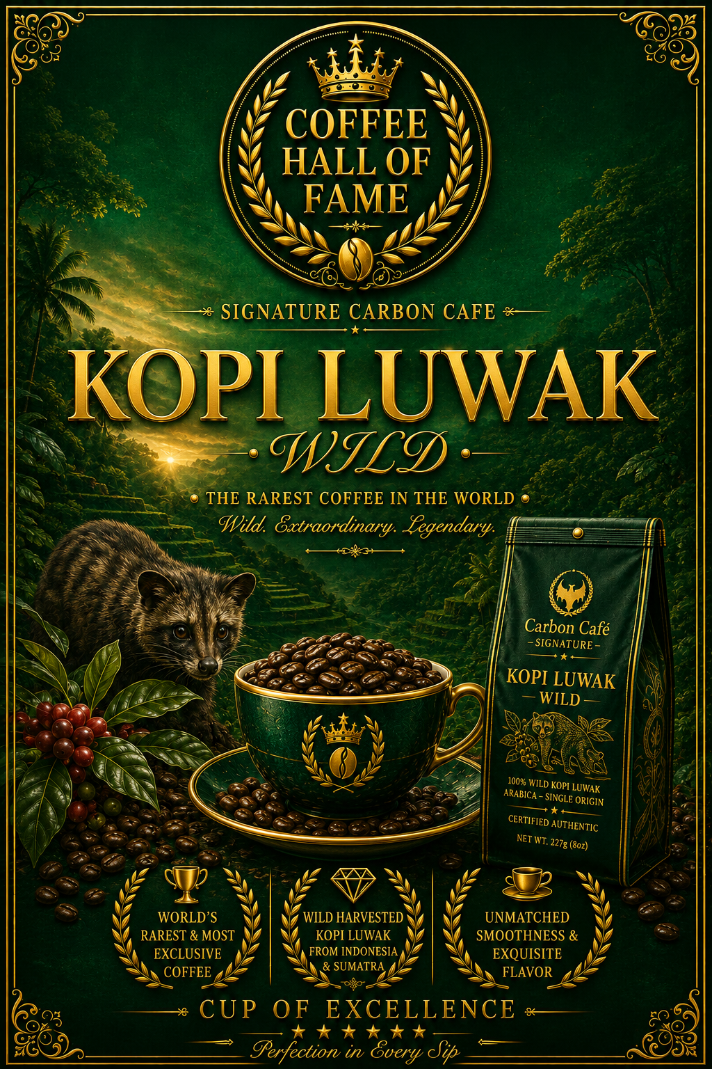 Kopi Luwak Wild  .1 KG / 2500 lei (TVA Inclus ).Transport gratuit pe teritoriul Romaniei la conenzi de 4 kg.