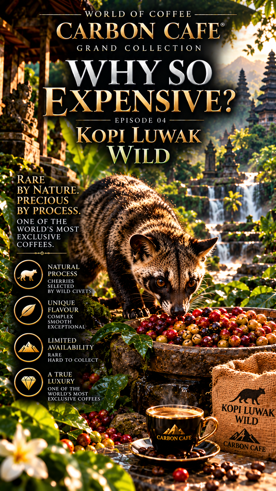 Kopi Luwak Wild  .1 KG / 2500 lei (TVA Inclus ).Transport gratuit pe teritoriul Romaniei la conenzi de 4 kg.
